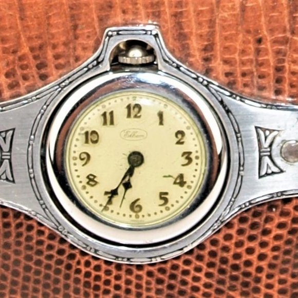 50s RARE Lizard Clutch with Working Ebon Watch - Picture 3 of 7